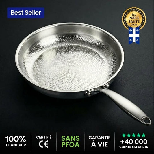 Poêle 100% Titane Pur Pour Une Cuisine Sans Toxines